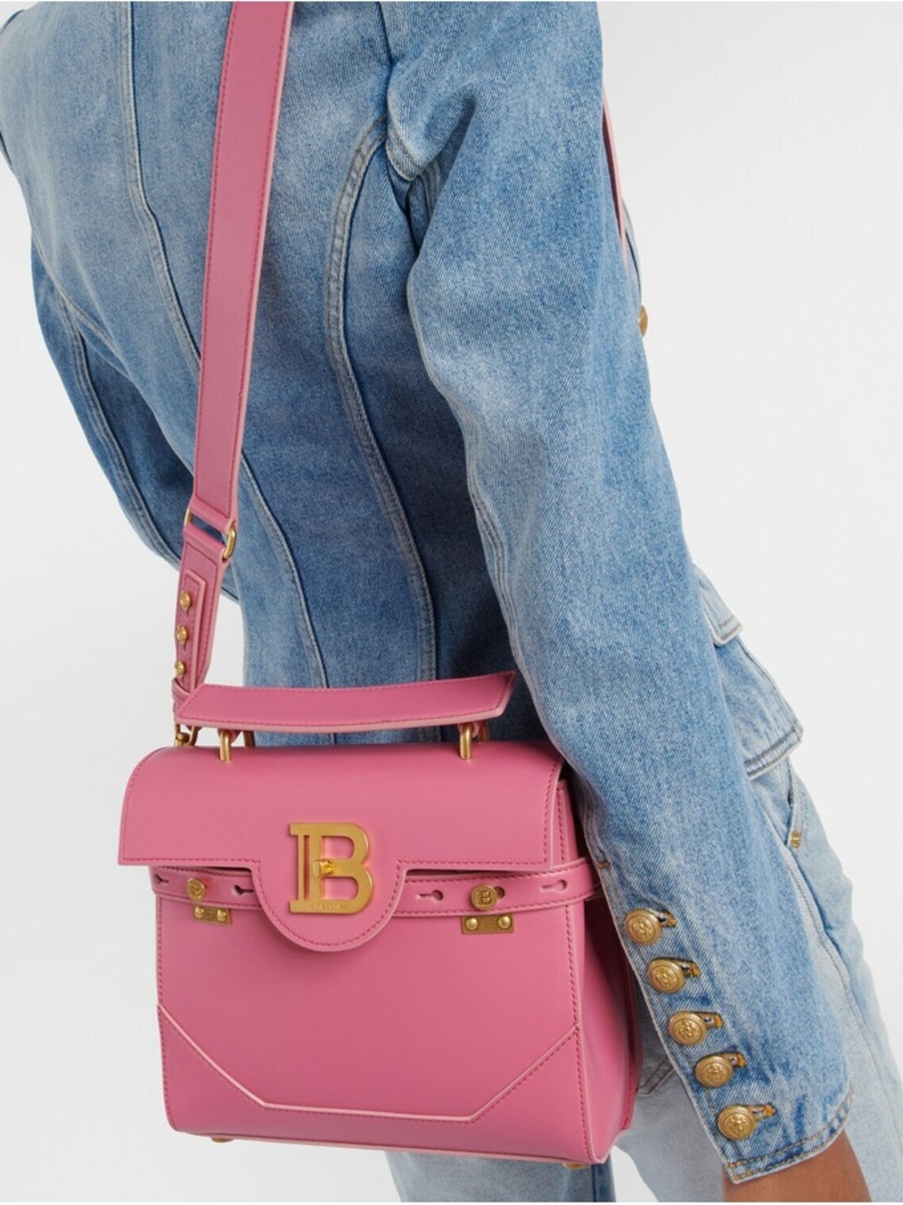 Balmain buzz 23 Pink Leather Bag